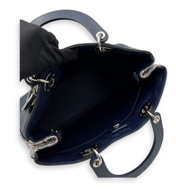 Diorissimo Blue Top Handle Bag in Calfskin, Silver hardware - Image 10