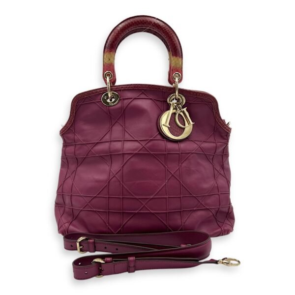 Granville Top Handle Bag Purple in Calfskin, Gold hardware - Image 10