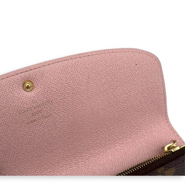 Emilie Long Brown Wallet in Monogram Coated Canvas, Gold hardware - Image 10