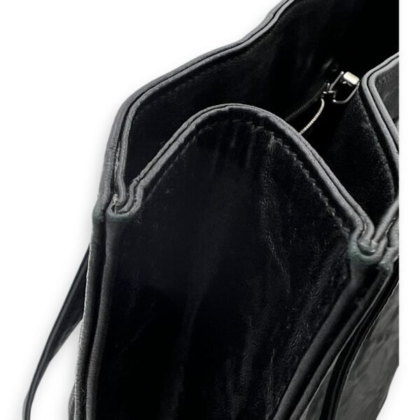Antique Logo Small Black Tote Bag in Nappa Leather, Silver hardware - Image 10