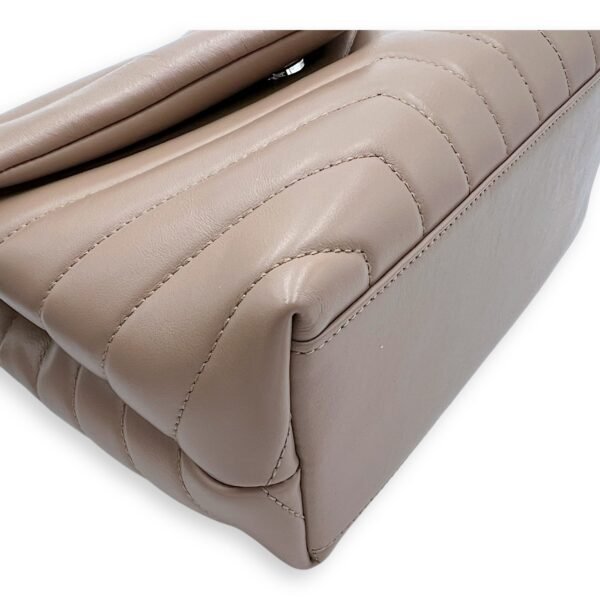 Loulou Small Beige Shoulder Bag in Calfskin, Silver hardware - Image 11