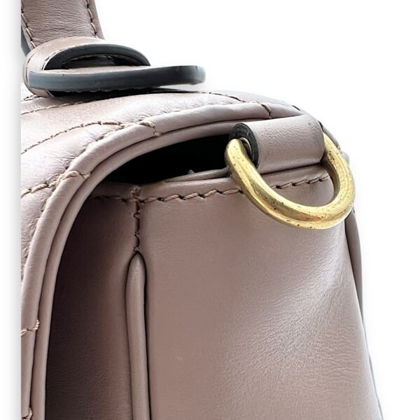 GG Marmont Top Handle Bag Beige in Calfskin, Gold hardware - Image 10