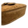 Lady Web Brown Shoulder Bag in Suede Leather, Gold hardware - Image 10