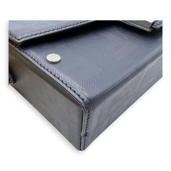 Baguette Box Shoulder Bag Blue in Coated Canvas, Silver hardware - Image 10