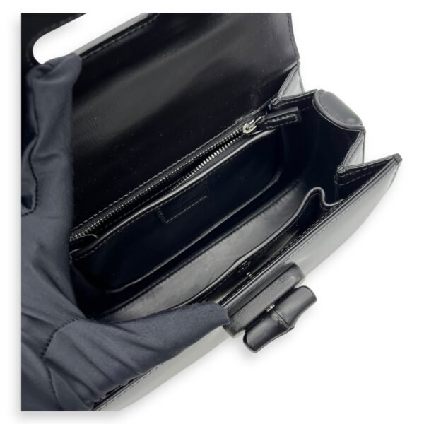 Bamboo Top Handle Bag Small Black in Calfskin, black hardware - Image 10