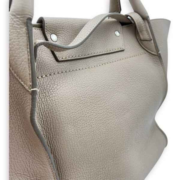 Big Top Handle Bag Grey in Calfskin, Silver hardware - Image 10