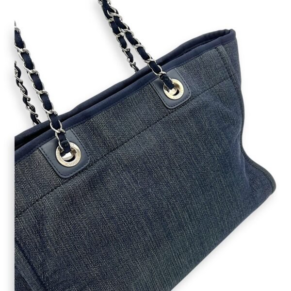 Deauville Small Blue Tote Bag in Denim, Silver hardware - Image 10