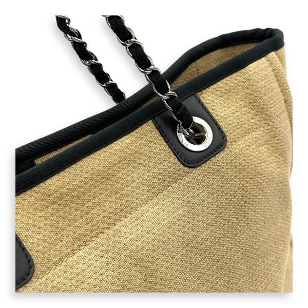 Deauville Tote Bag Beige in Canvas, Silver hardware - Image 10