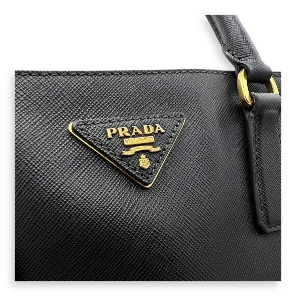 Galleria Top Handle Bag Black in Saffiano Leather, Gold hardware - Image 10