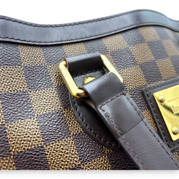 Hampstead Top Handle Bag PM Brown in Coated Canvas, Gold hardware - Image 10