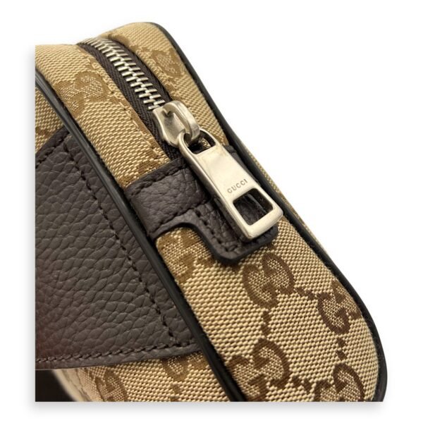 GG Belt Bag Brown in Canvas, Silver hardware - Image 9