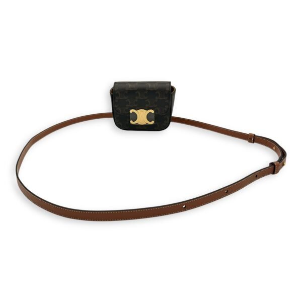 Claude Triomphe Mini Black Shoulder Bag in Coated Canvas, Gold hardware - Image 10