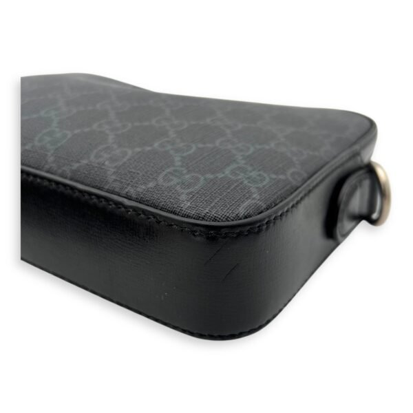 GG Supreme Black Crossbody Bag in Coated Canvas, Silver hardware - Image 9