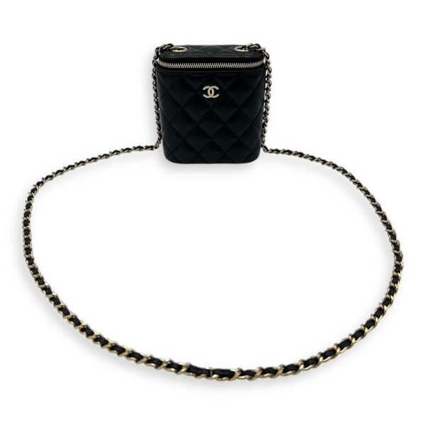 CC Vanity Bag Black in Lambskin, Gold hardware - Image 11