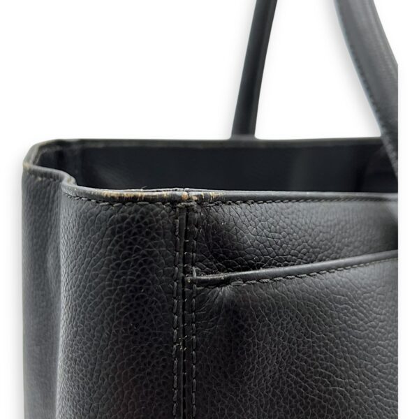 Executive Perf Top Handle Bag Grey in Calfskin, Silver hardware - Image 10