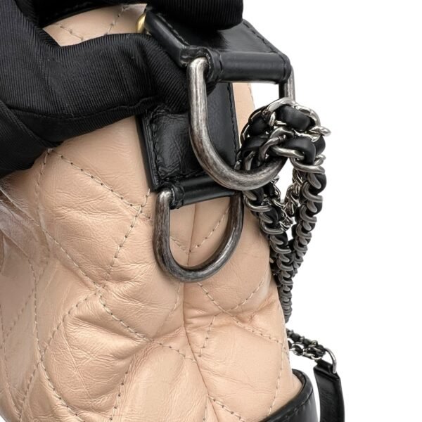 Gabrielle Large Beige Shoulder Bag in Calfskin, Mixed hardware - Image 9