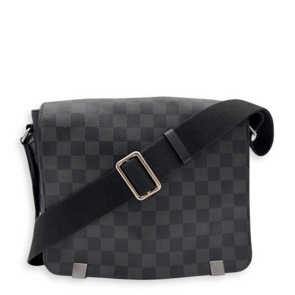 District Messenger Graphite in Coated Canvas, Silver hardware - Image 6