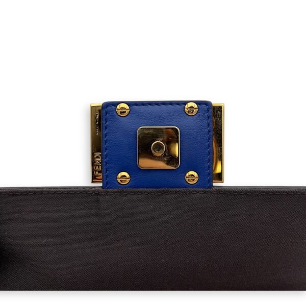 Baguette Blue Crossbody Bag in Calfskin, Gold hardware - Image 10