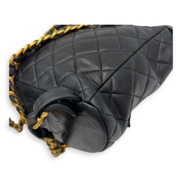Duma Backpack Black in Calfskin, Gold hardware - Image 6