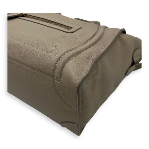 Luggage Mini Beige Top Handle Bag in Calfskin, Gold hardware - Image 6