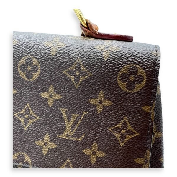 Cluny Top Handle Bag MM Brown in Monogram Coated Canvas, Gold hardware - Image 10