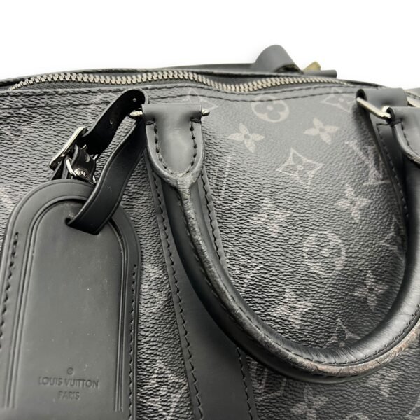 Keepall Bandouliere 45 Monogram Eclipse Duffle Bag in Coated Canvas, Silver hardware - Image 10