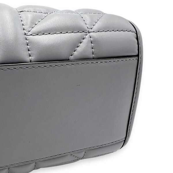 GG Marmont Tote Bag Grey in Calfskin, Ruthenium hardware - Image 10