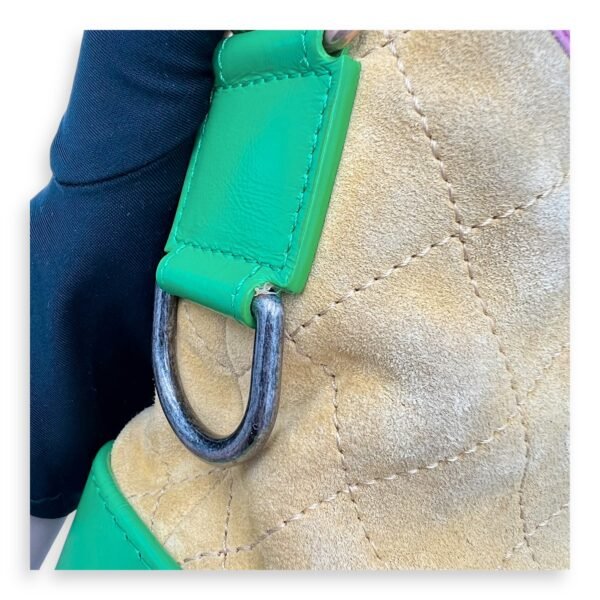 Gabrielle Crossbody Bag Small Yellow in Suede Leather, Mixed hardware - Image 7