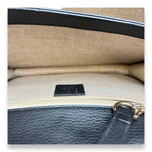 Interlocking G Black Crossbody Bag in Calfskin, Light Gold hardware - Image 12