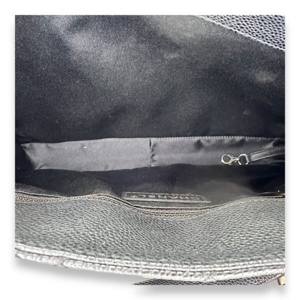 GST Black Shoulder Bag in Caviar Leather, Silver hardware - Image 11
