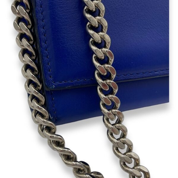 Kate Crossbody Bag Blue in Calfskin, Silver hardware - Image 11