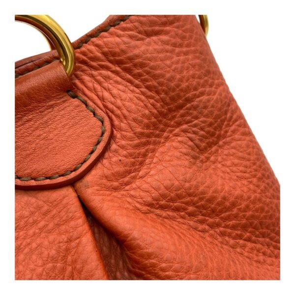 Logo Top Handle Bag Orange in Calfskin, Gold hardware - Image 11