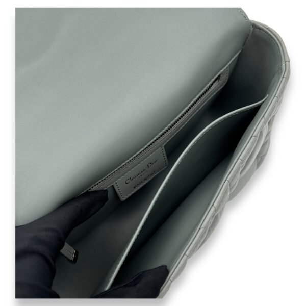 Caro Medium Grey Shoulder Bag in Lambskin, Silver hardware - Image 11