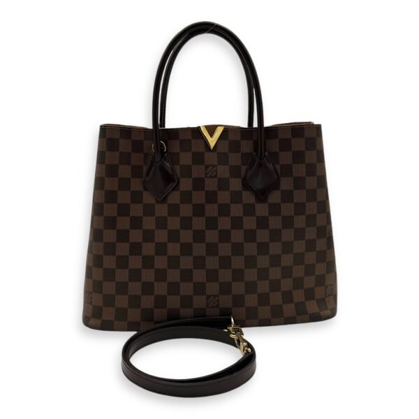 Kensington Top Handle Bag Brown in Coated Canvas, Gold hardware - Image 11