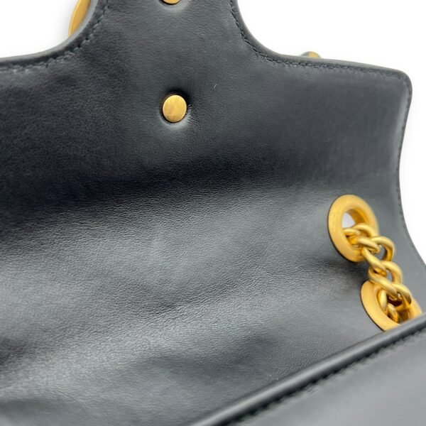 GG Marmont Shoulder Bag Mini Black in Calfskin, Gold hardware - Image 11