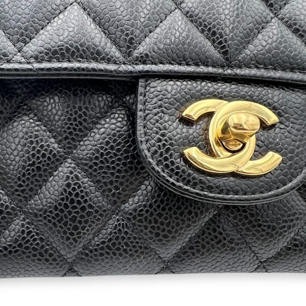 Classic Shoulder Bag Black in Caviar Leather, Gold hardware - Image 11