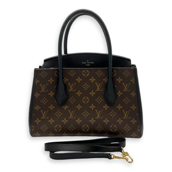 Florine Brown Top Handle Bag in Canvas, Gold hardware - Image 11
