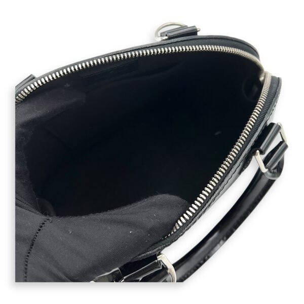Alma Top Handle Bag BB Black in Patent Leather, Silver hardware - Image 11