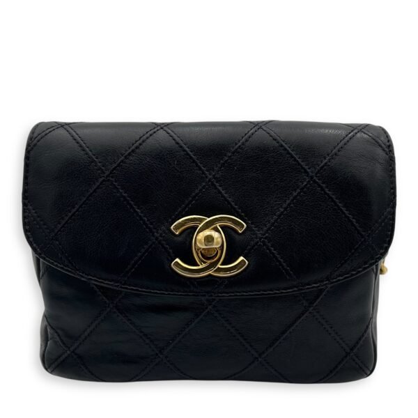 CC 65/26 Blue Belt Bag in Lambskin, Gold hardware