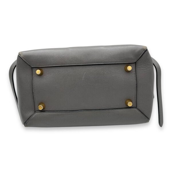 Belt Mini Grey Top Handle Bag in Calfskin, Gold hardware - Image 5
