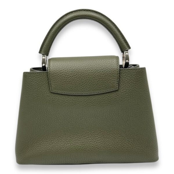Capucines Top Handle Bag BB Green in Taurillon Leather, Silver hardware - Image 2