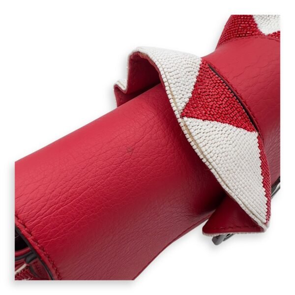 Baguette Shoulder Bag Red in Calfskin, Silver hardware - Image 11