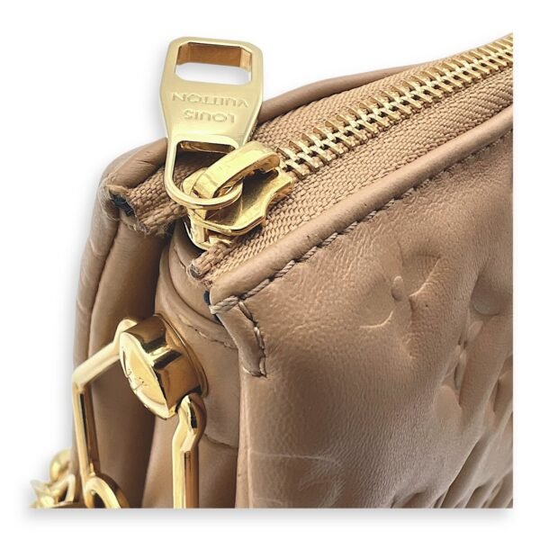 Coussin Beige Crossbody Bag in Calfskin, Gold hardware - Image 11
