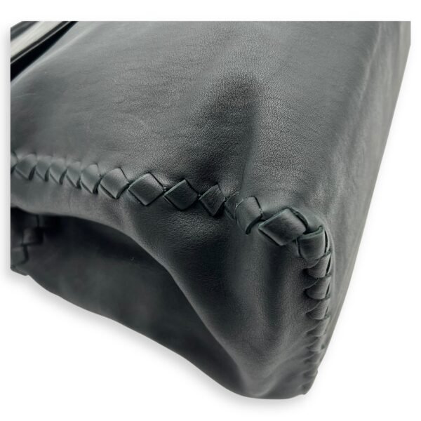Flap Briefcase Black in Goat Leather, Ruthenium hardware - Image 11