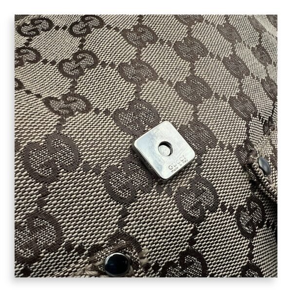 GG Canvas Brown Messenger in Jacquard, Silver hardware - Image 11