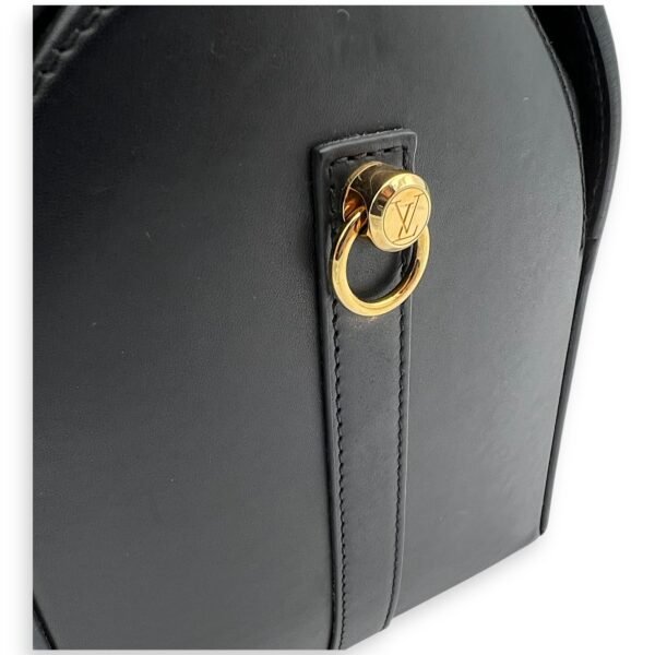 boston Top Handle Bag Black in Calfskin, Gold hardware - Image 11