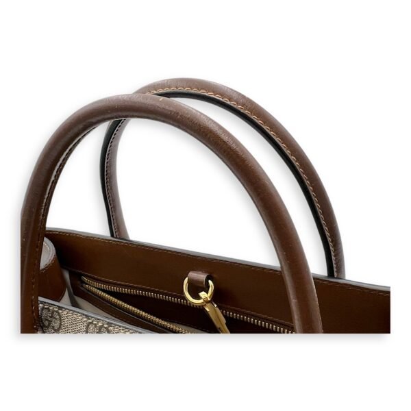 GG Supreme Brown Tote Bag in Interlocking GG Supreme, Gold hardware - Image 11