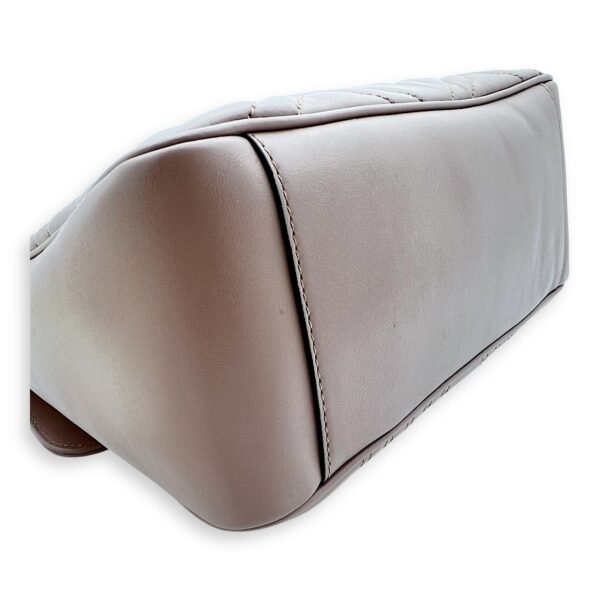 GG Marmont Top Handle Bag Beige in Calfskin, Gold hardware - Image 11