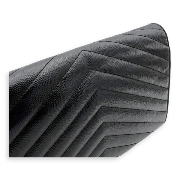 Cassandre Black Wallet On Chain in Calfskin, Silver hardware - Image 10