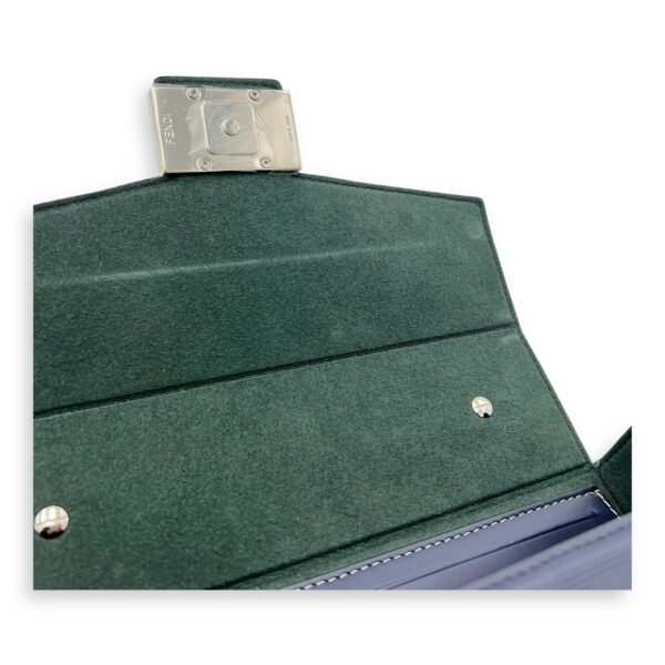 Baguette Box Shoulder Bag Blue in Coated Canvas, Silver hardware - Image 11